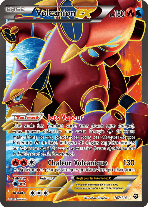 Carte Pokémon Volcanion-EX — Offensive Vapeur